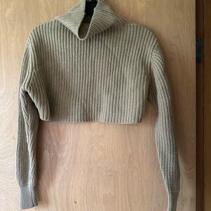 Wilfred Cropped Turtleneck Sweater in Beige